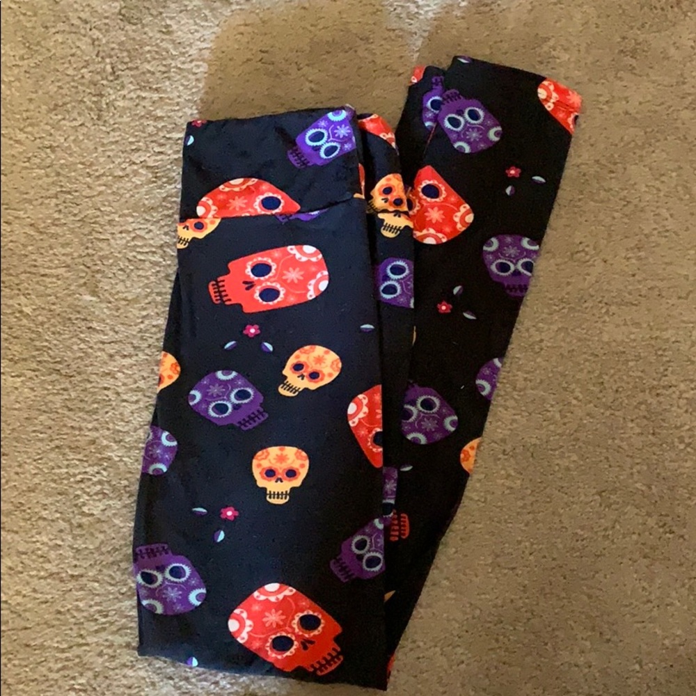 Lularoe Halloween Sugar Skull Leggings One Size OS